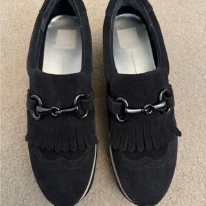 Dolce Vita “Jhax platform sneakers”black suede platform loafers/ sneakers